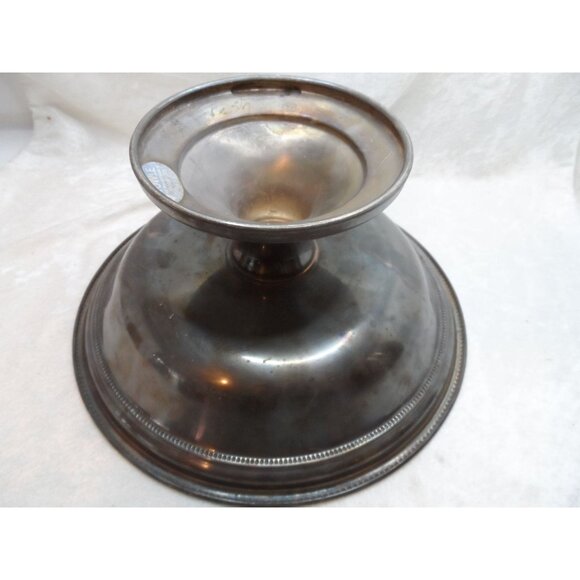 Towle Silver Plate Round Footed Compote Candy Dish Beaded Rim Detail - Picture 4 of 5